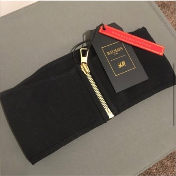 NWT Balmain Zipper Back Bandeau - Picture 1 of 4